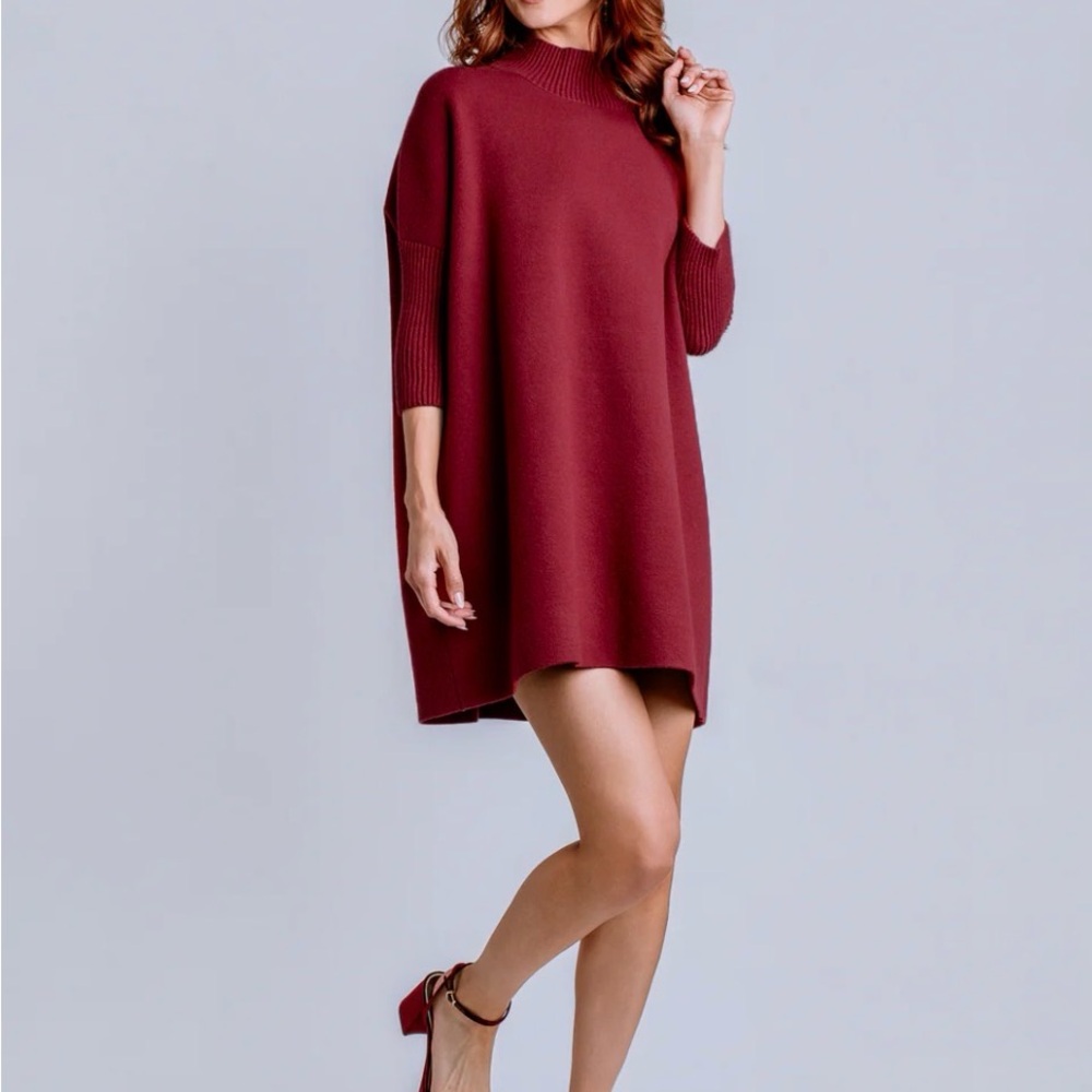 Kerisma Wine Red Mini Sweater Dress